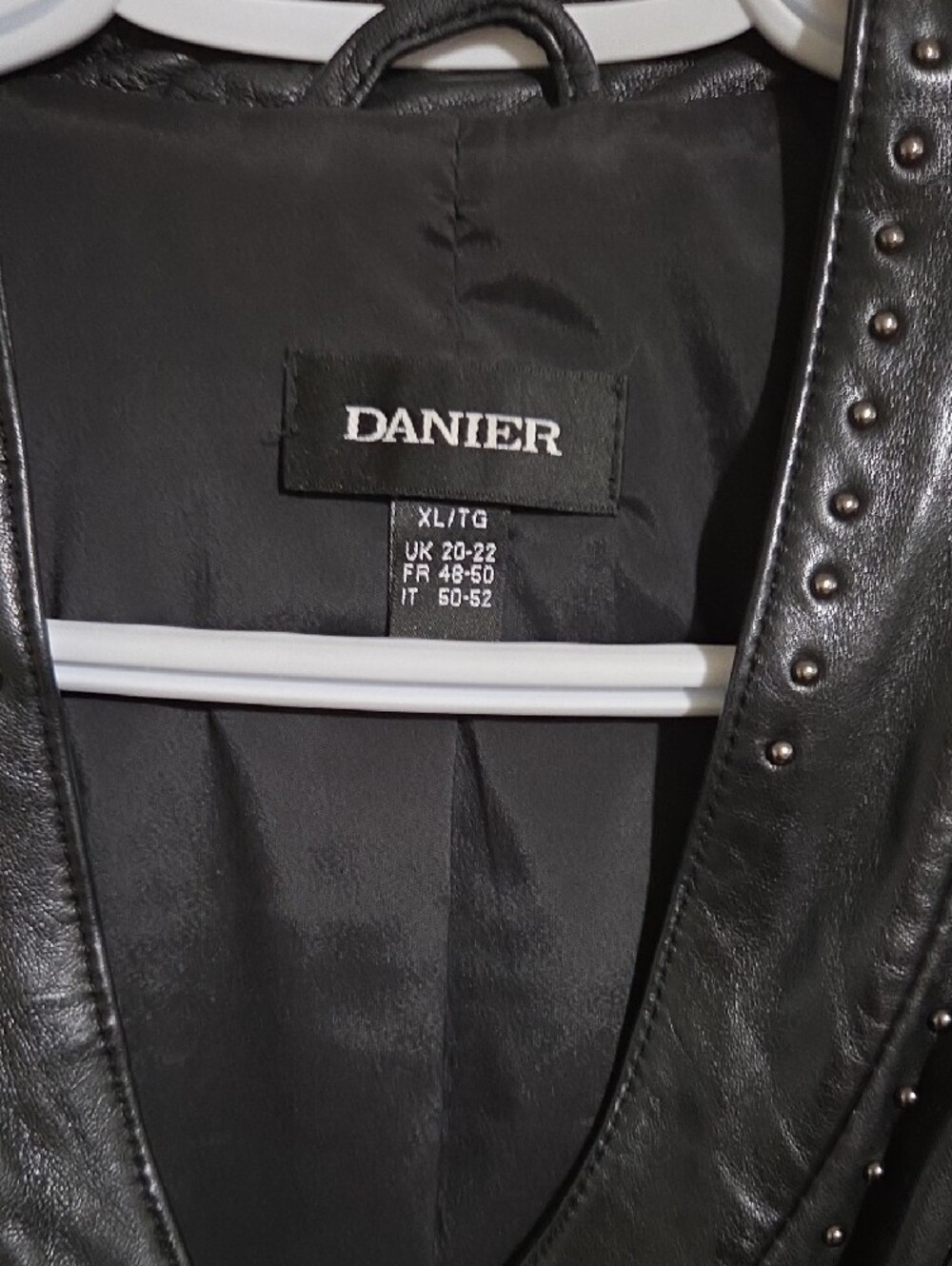Danier Black Stud-Trim Asymmetric Leather Moto Jacket - Picture 3 of 5